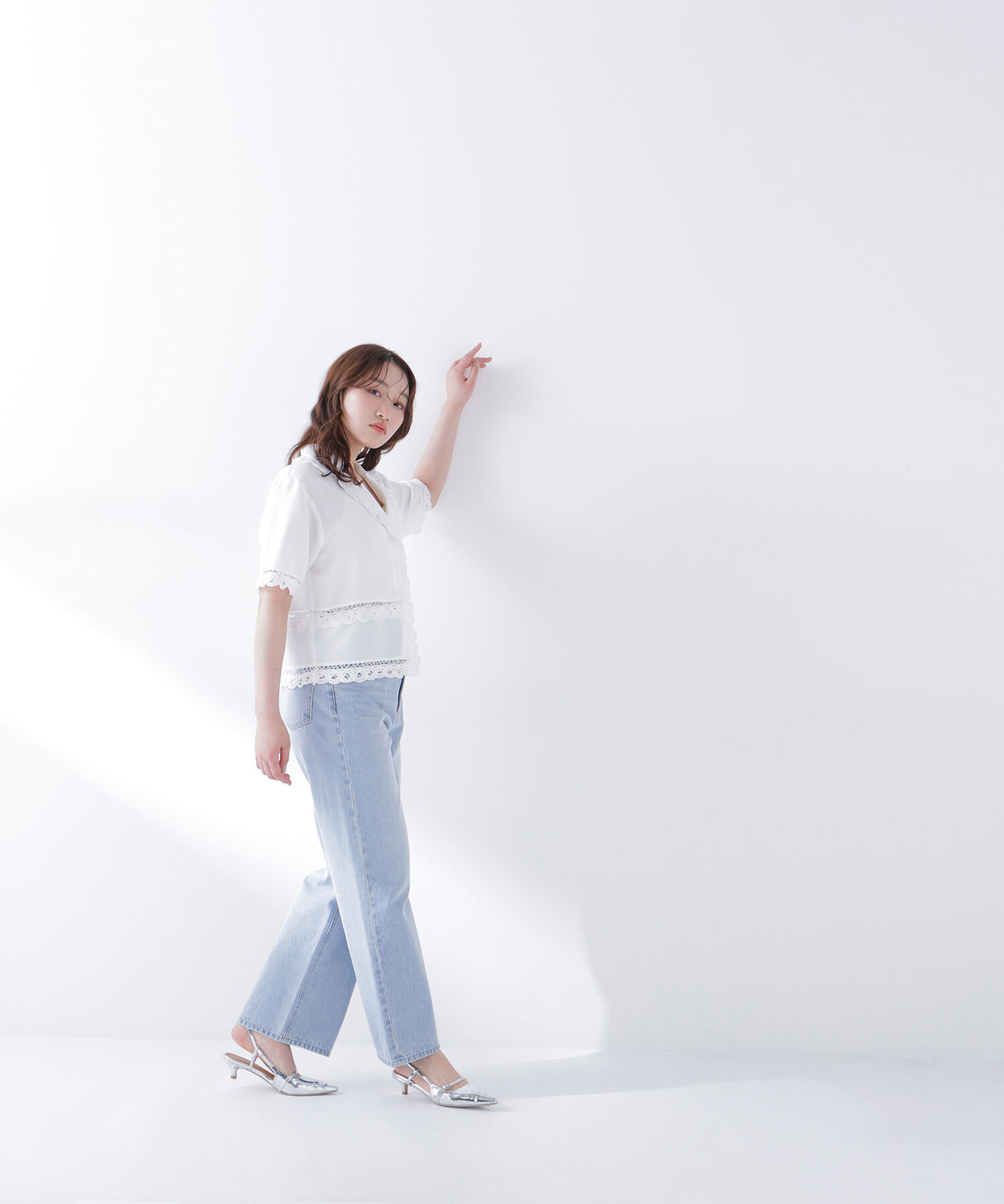  「レーストリンミングシャツ」|シャツ・ブラウス|
