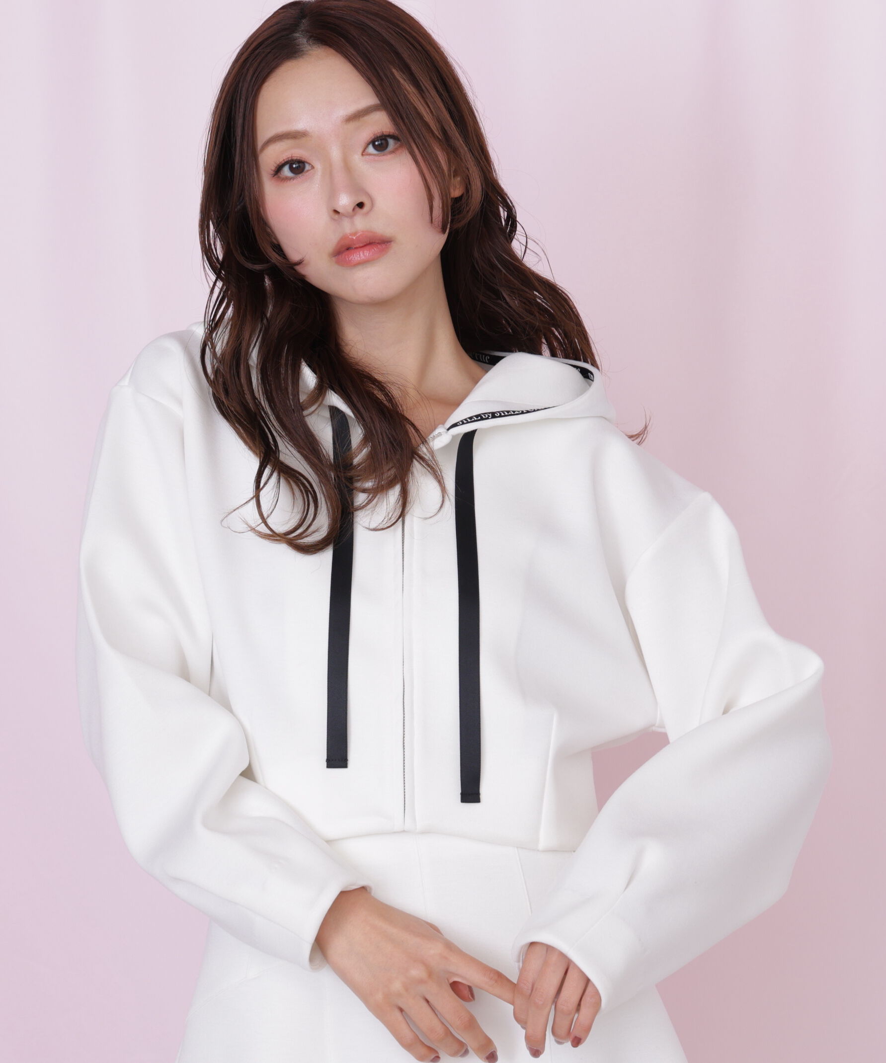  「ダイバー素材ショート丈フーディ」|Tシャツ・カットソー|ホワイト
