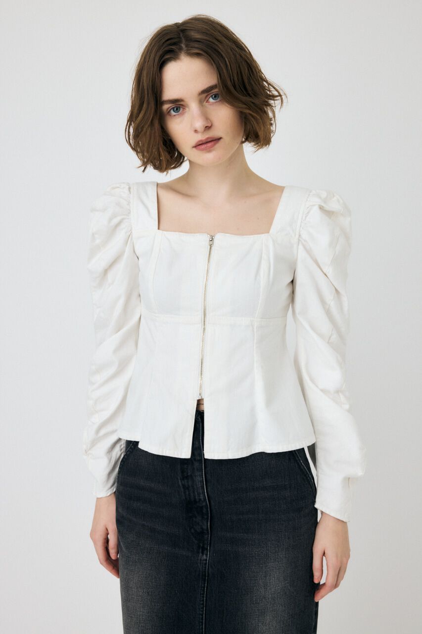 MOUSSY「WHT DENIM BUSTIER ブラウス」|シャツ・ブラウス|WHT