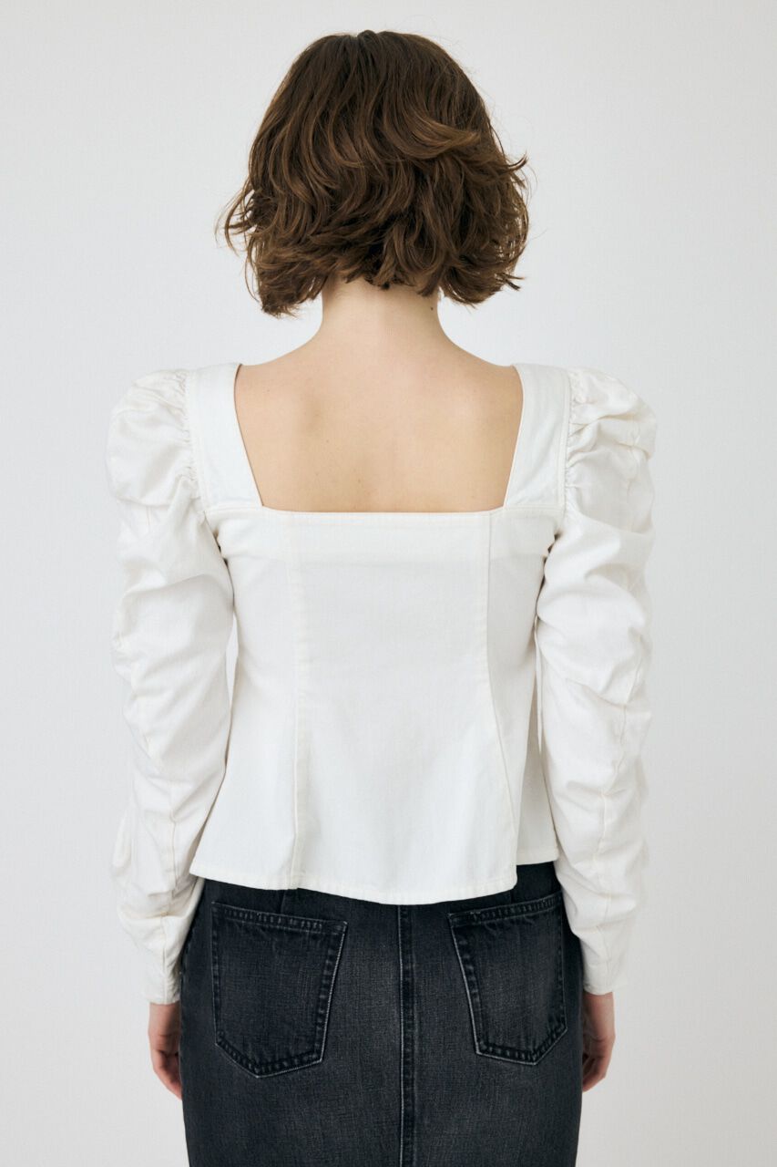 MOUSSY「WHT DENIM BUSTIER ブラウス」|シャツ・ブラウス|