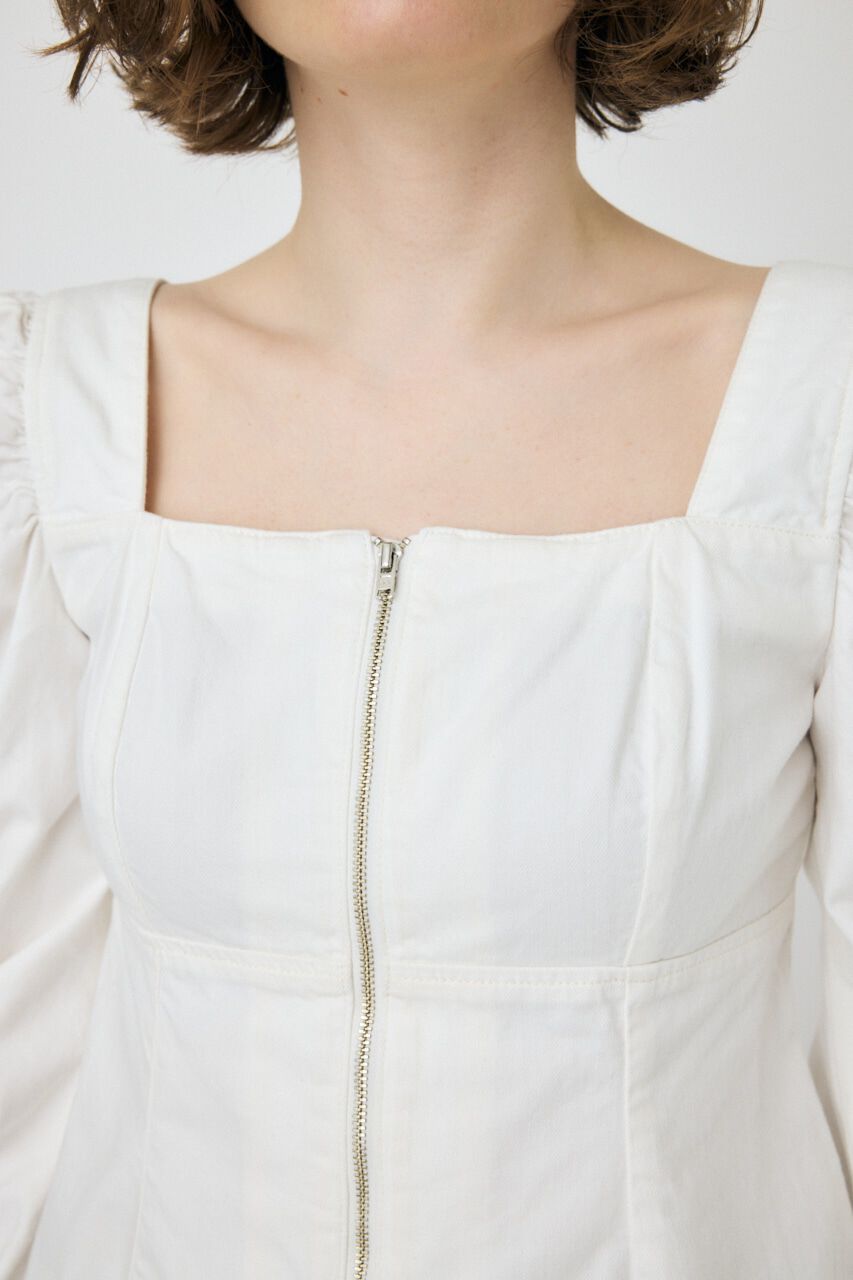 MOUSSY「WHT DENIM BUSTIER ブラウス」|シャツ・ブラウス|