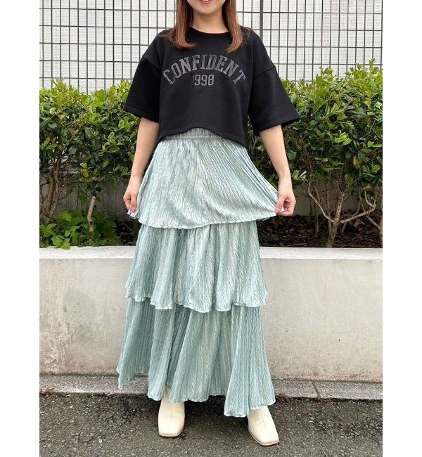 CALNAMUR「GLITTER TIERED SK/グリッターティアードスカート」|スカート|
