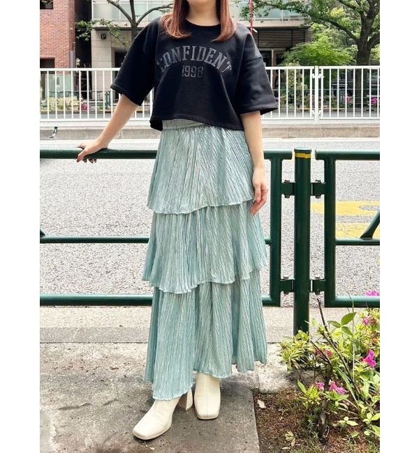 CALNAMUR「GLITTER TIERED SK/グリッターティアードスカート」|スカート|