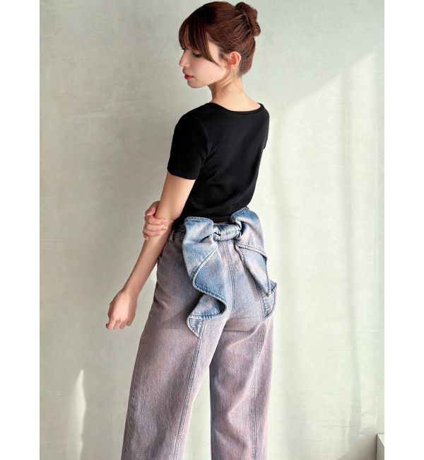 RESEXXY「バックリボンデニムパンツ」|デニム|
