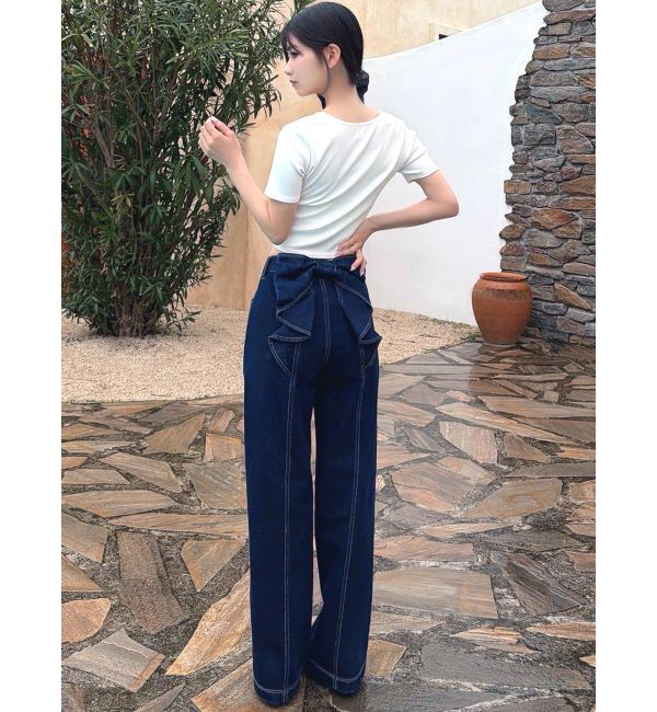 RESEXXY「バックリボンデニムパンツ」|デニム|