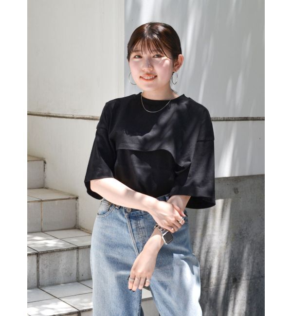 Ungrid「レイヤードショートルーズTee」|Tシャツ・カットソー|