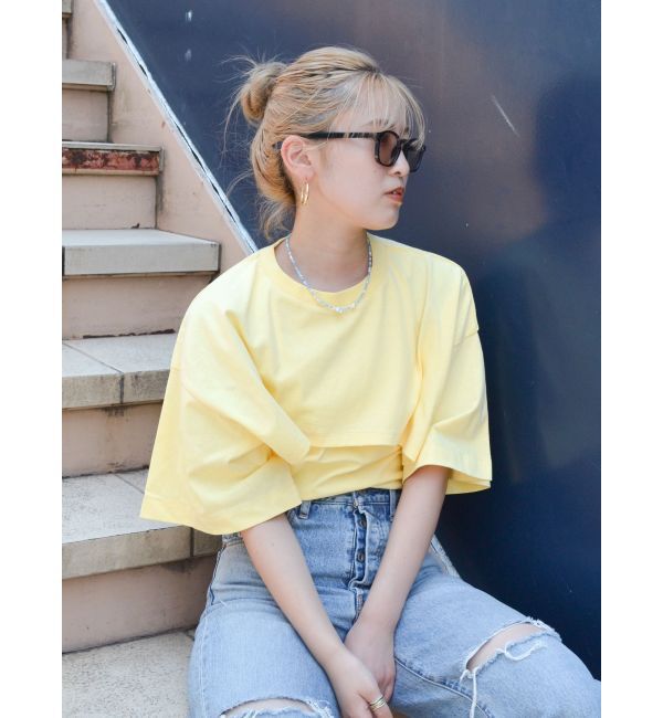 Ungrid「レイヤードショートルーズTee」|Tシャツ・カットソー|イエロー