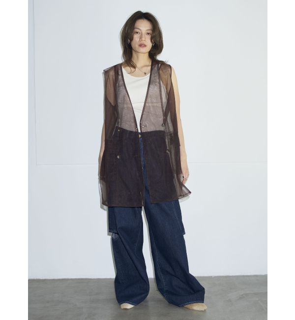 Ungrid「【Htage】チュールコンビフェイクレザージャケット」|その他|