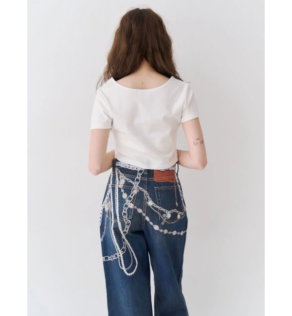 EVRIS「レタリングシンプルショートTシャツ」|Tシャツ・カットソー|