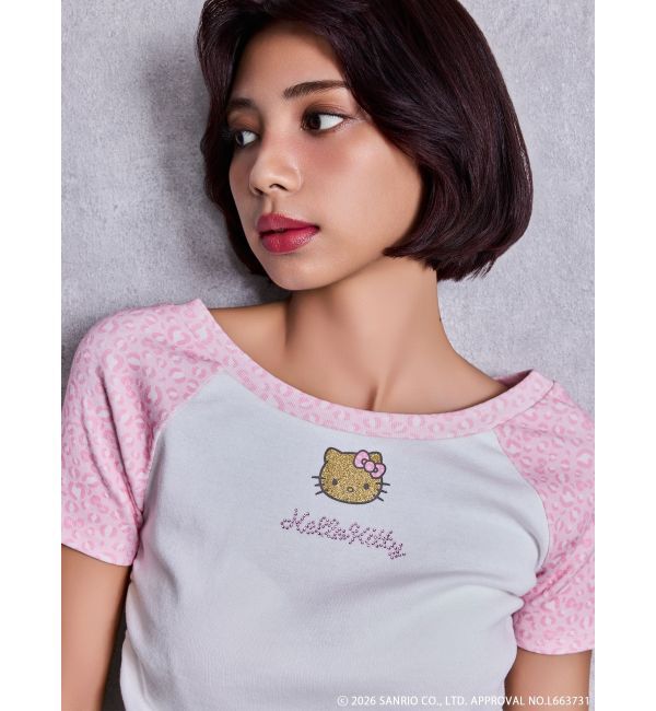 GYDA「GYDA&times;ハローキティ レオパードラグランTシャツ」|Tシャツ・カットソー|