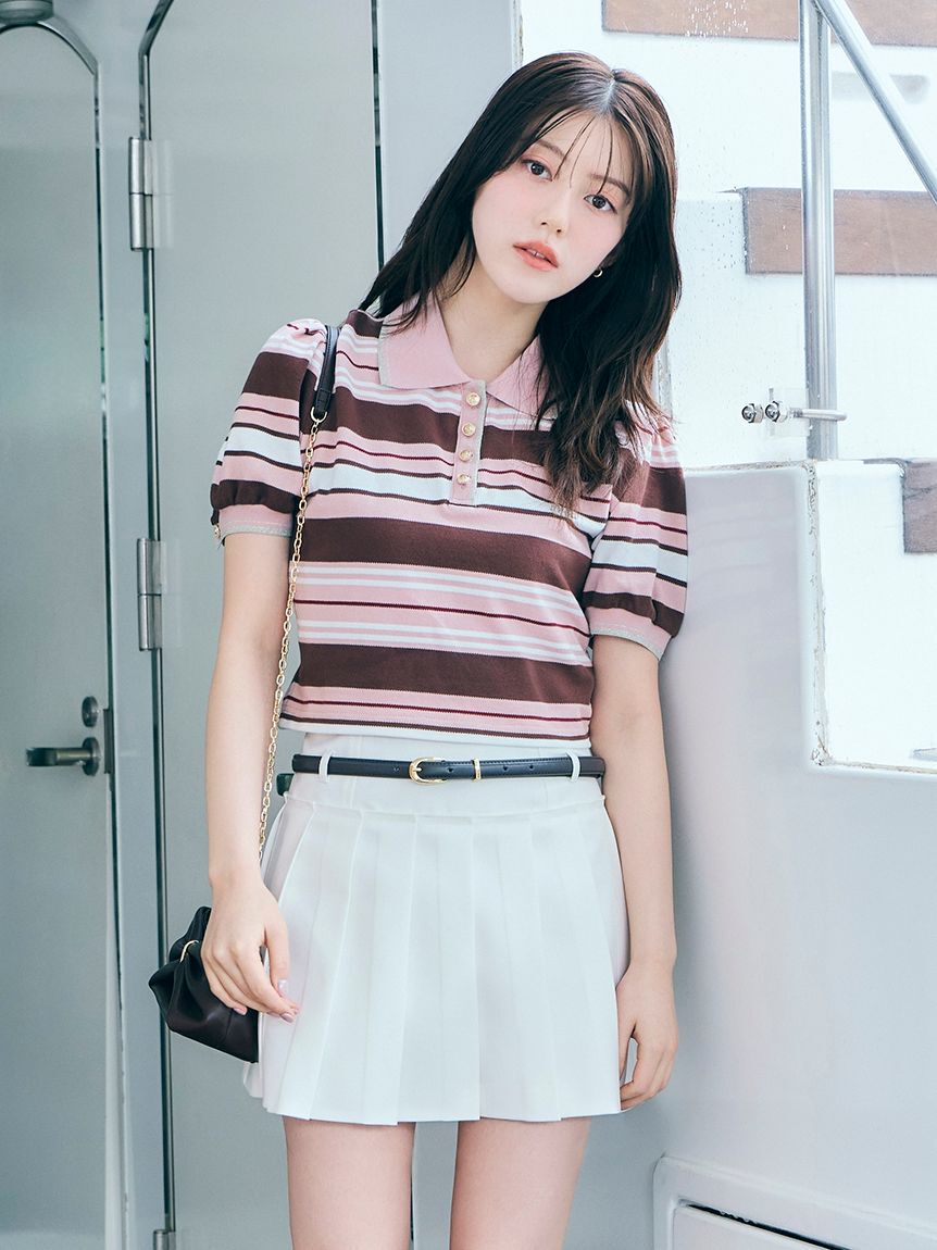 SNIDEL「ベルトセットプリーツミニスカショーパン」|その他|WHT