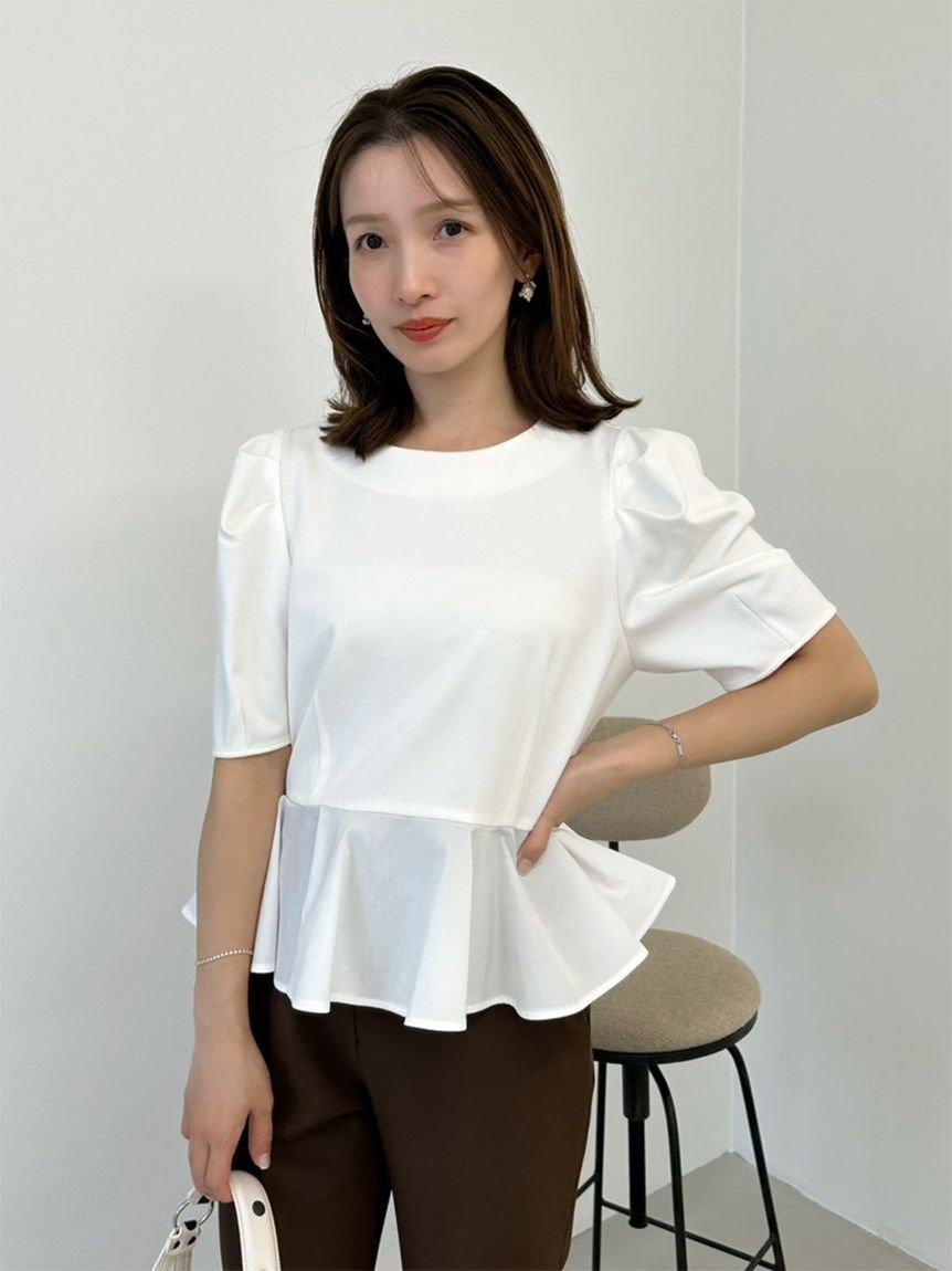 FRAY I.D「ドッキングペプラムカットソー」|Tシャツ・カットソー|WHT