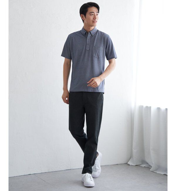 IKKA LOUNGE「【吸水速乾／イージーケア】ボタンダウンポロシャツ」|Tシャツ・カットソー|