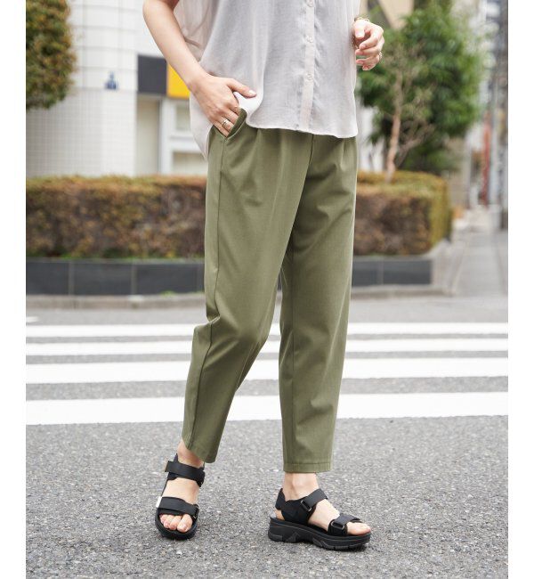 ikka「GOKU楽パンツ 冷感テーパード」|その他|カーキ