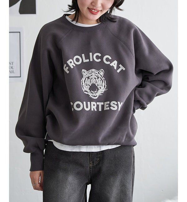 VENCE share style「トラフロッキーラグランスウェット」|スウェット・ジャージ|チャコール