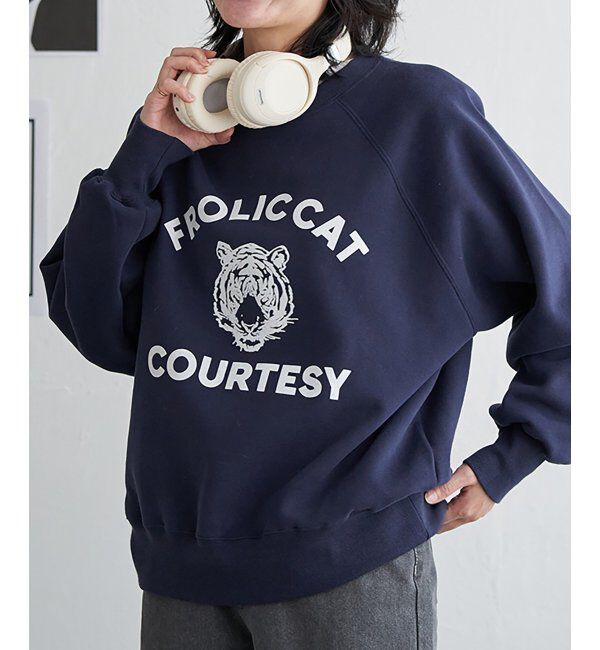VENCE share style「トラフロッキーラグランスウェット」|スウェット・ジャージ|ネイビーブルー