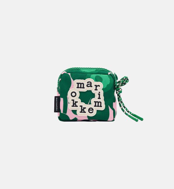 Marimekko「Niekka Mini Unikko ポーチ」|ポーチ|ﾀﾞｰｸｸﾞﾘｰﾝ&times;ﾋﾟﾝｸ
