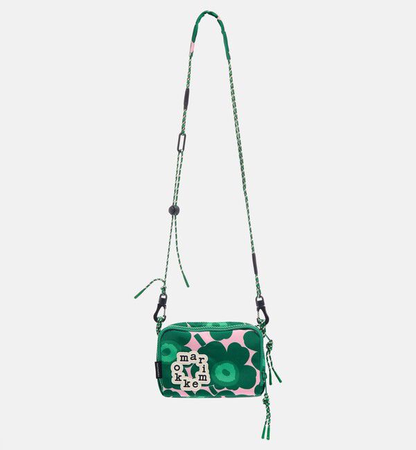 Marimekko「Iloisa Mini Unikko ショルダーバッグ」|ショルダー・メッセンジャー|ﾀﾞｰｸｸﾞﾘｰﾝ&times;ﾋﾟﾝｸ