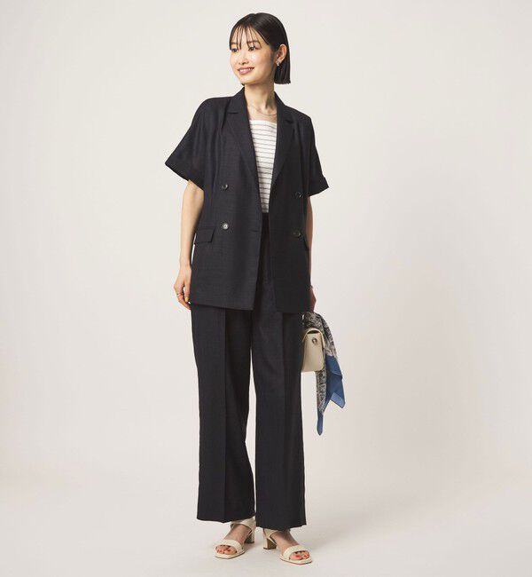 UNITED ARROWS green label relaxing「［size SHORTあり］ライト リネンライク ハーフスリーブ ジャケット UVカット 通気性」|テーラードジャケット|