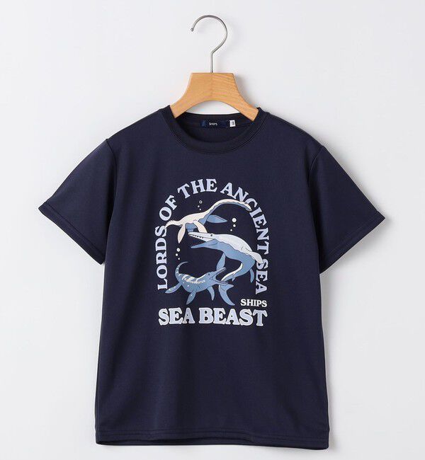 SHIPS KIDS「SHIPS KIDS:140～160m /〈接触冷感/吸水速乾〉シービースト 半袖 Tシャツ」|Tシャツ・カットソー|ネイビー