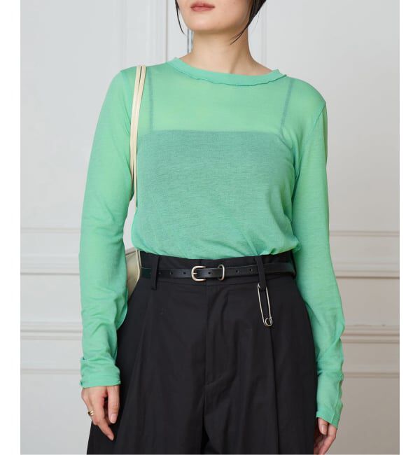 IENA LA BOUCLE「TOURNON /トゥルノン COTTON GEORGETTE C/N プルオーバー 26SSCS033」|Tシャツ・カットソー|グリーン