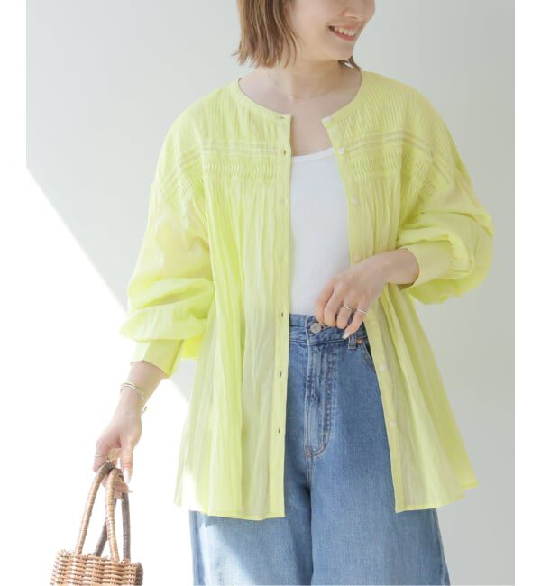 JOURNAL STANDARD relume「コットンボイルクリンクルピンタックブラウス」|シャツ・ブラウス|イエロー A