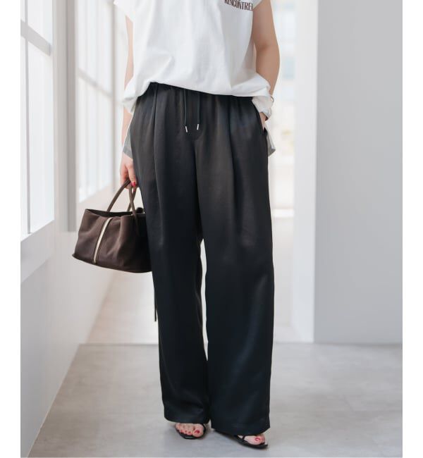 Spick and Span「《WEB限定 / 追加》ワッシャーサテンイージーパンツ」|その他|