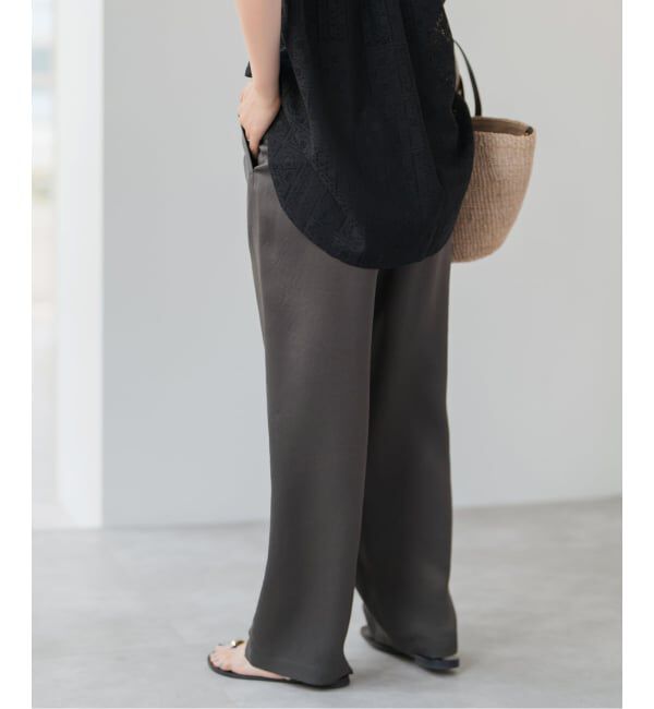 Spick and Span「《WEB限定 / 追加》ワッシャーサテンイージーパンツ」|その他|