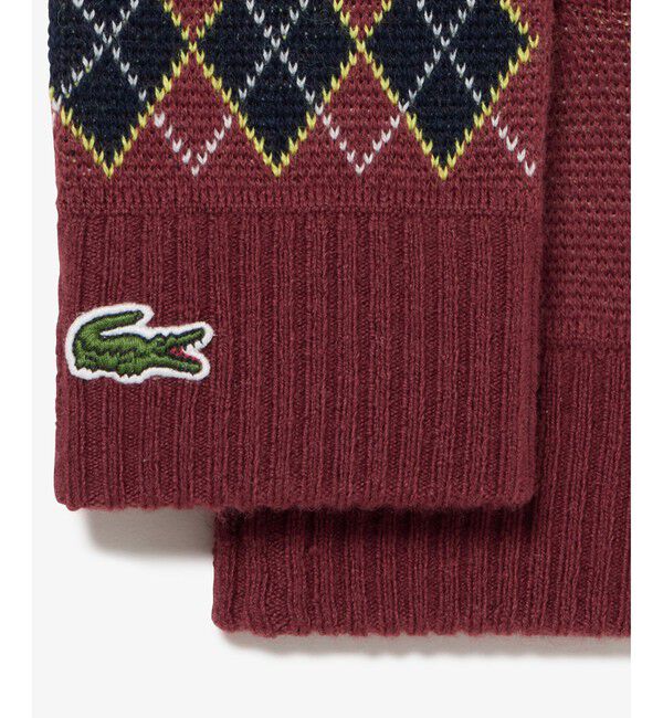LACOSTE「フレッシュカラーアーガイルニットグローブ」|手袋|