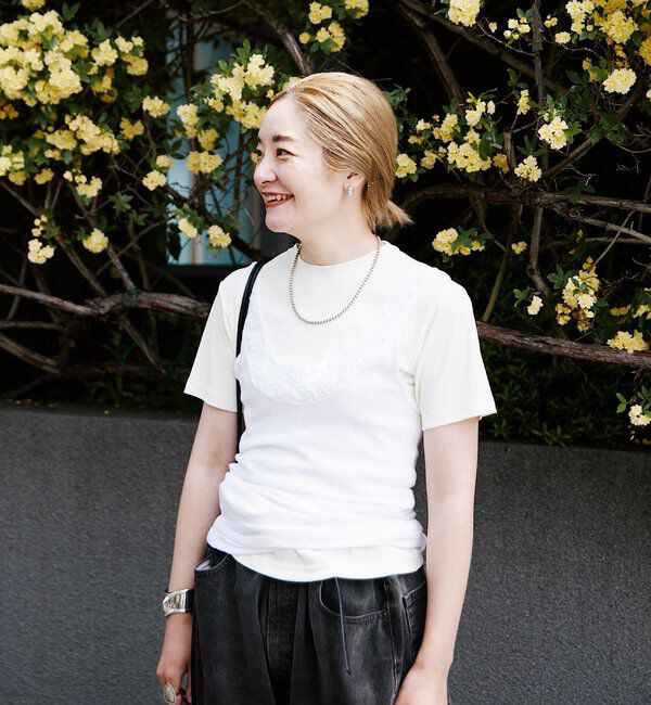  「【LUALY】シアープレーンチビTee」|Tシャツ・カットソー|イエロー