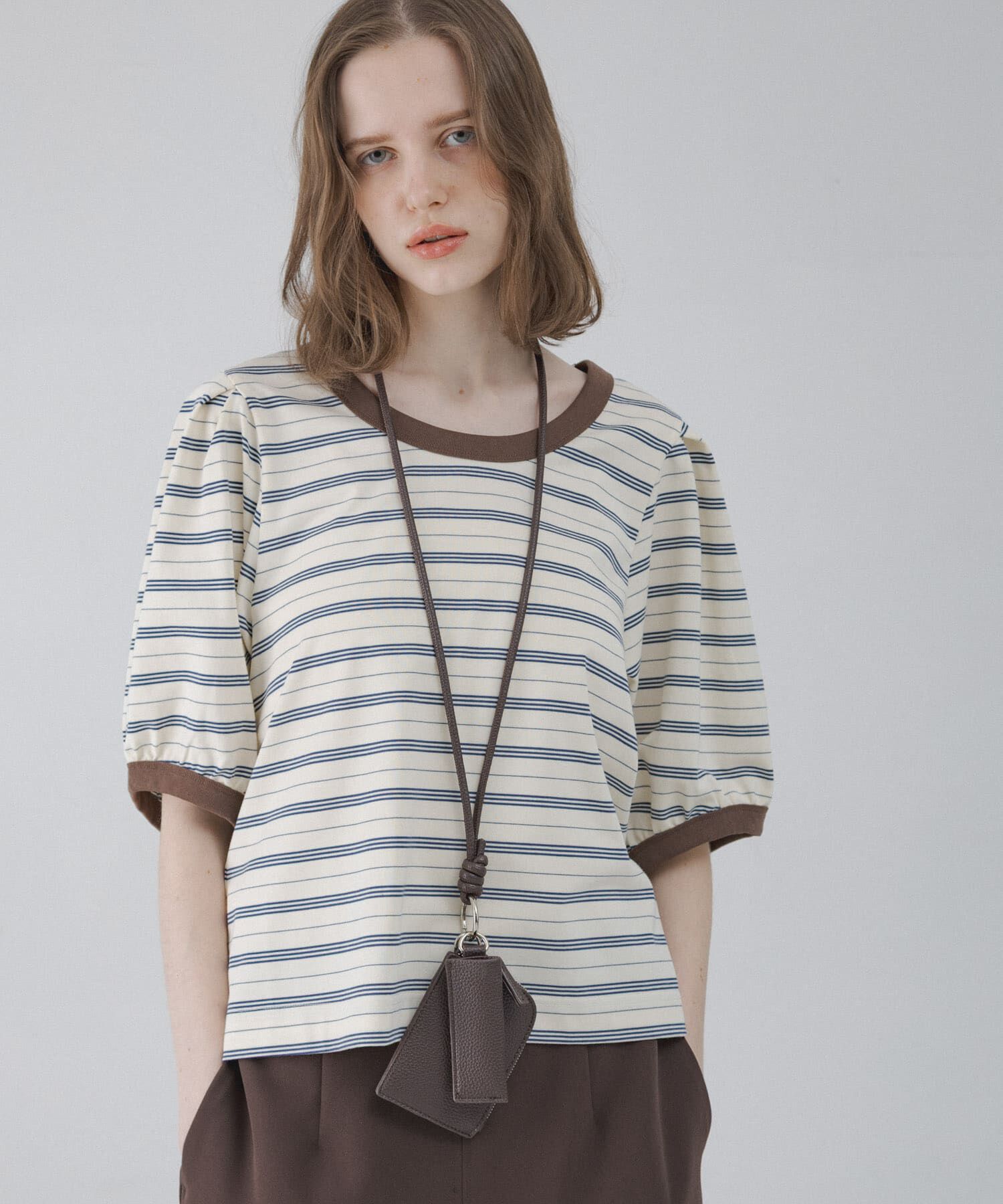 Sonny Label 「マルチボーダーパフスリプルオーバー」|Tシャツ・カットソー|オフホワイト