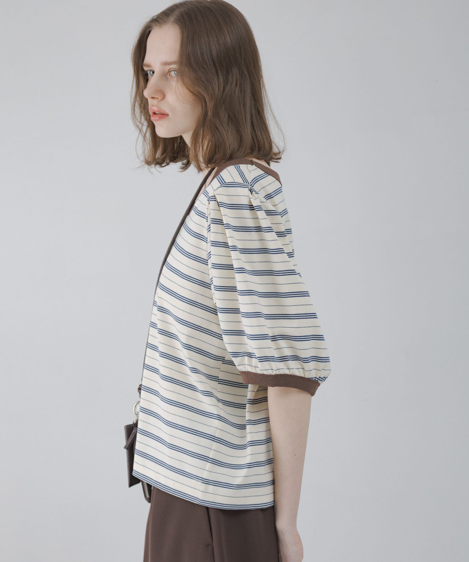 Sonny Label 「マルチボーダーパフスリプルオーバー」|Tシャツ・カットソー|