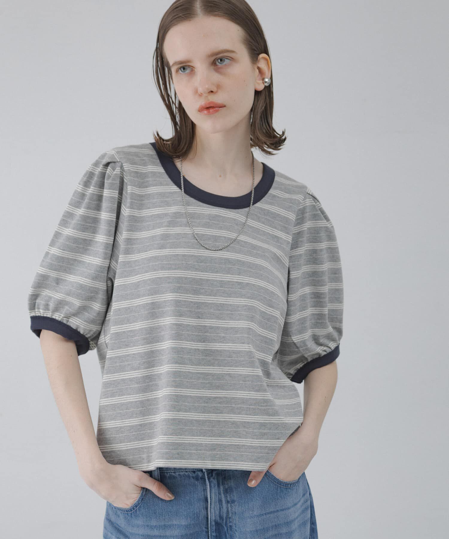 Sonny Label 「マルチボーダーパフスリプルオーバー」|Tシャツ・カットソー|