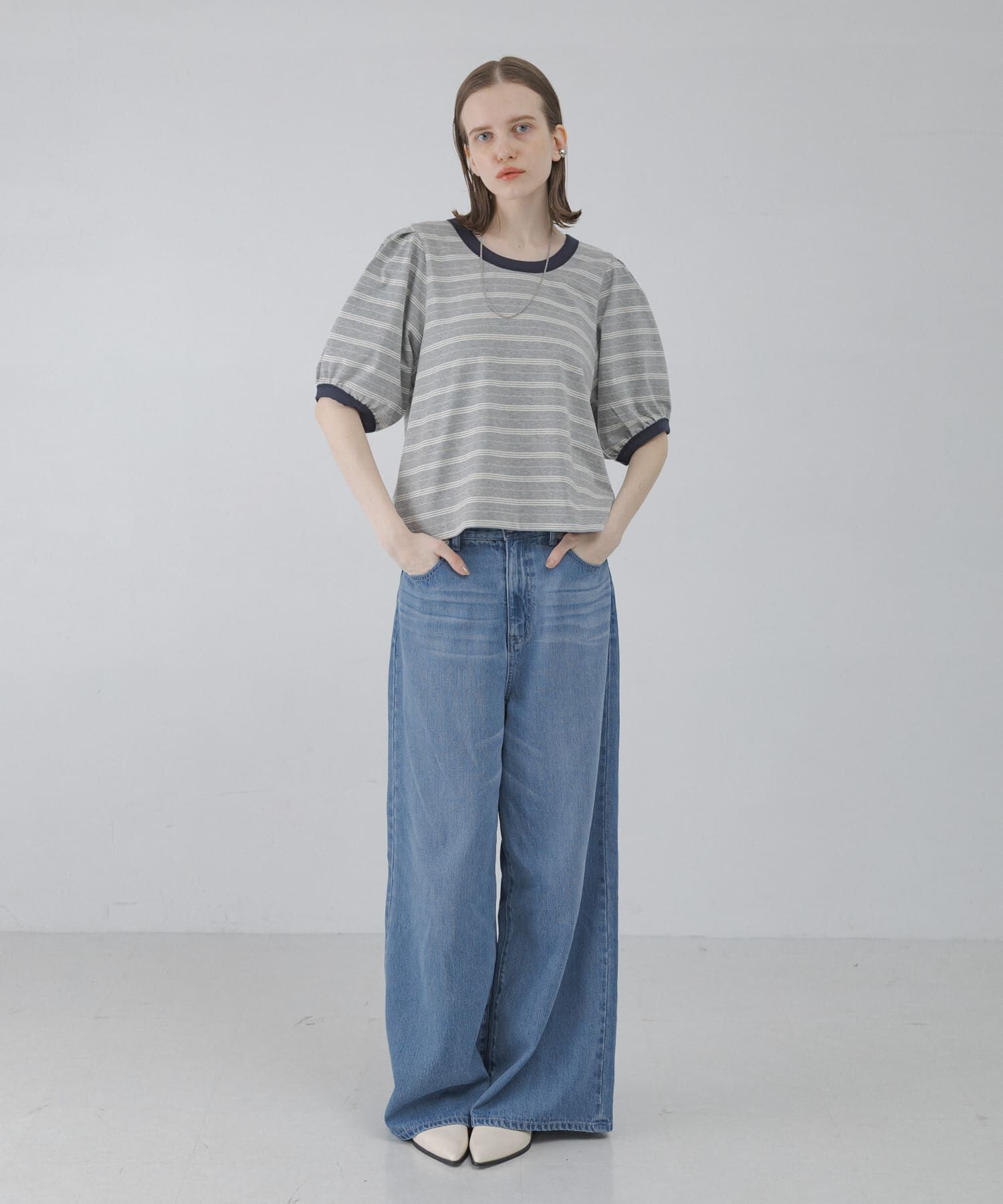 Sonny Label 「マルチボーダーパフスリプルオーバー」|Tシャツ・カットソー|