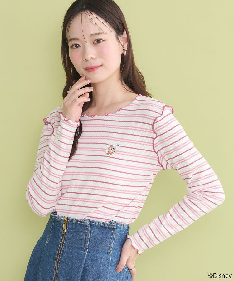 earth music&ecology「チップ&デール/ボーダーメロープルオーバー」|Tシャツ・カットソー|Pink