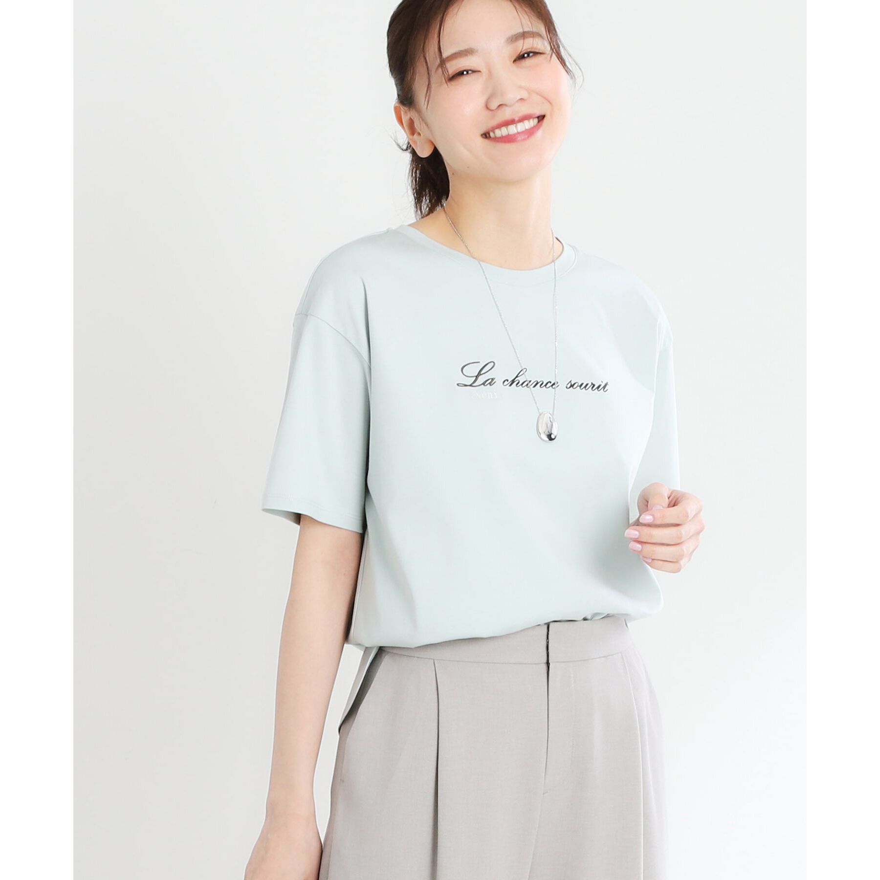 Reflect「【マシンウォッシュ可】ロゴTシャツ」|Tシャツ・カットソー|ライトグリーン(02