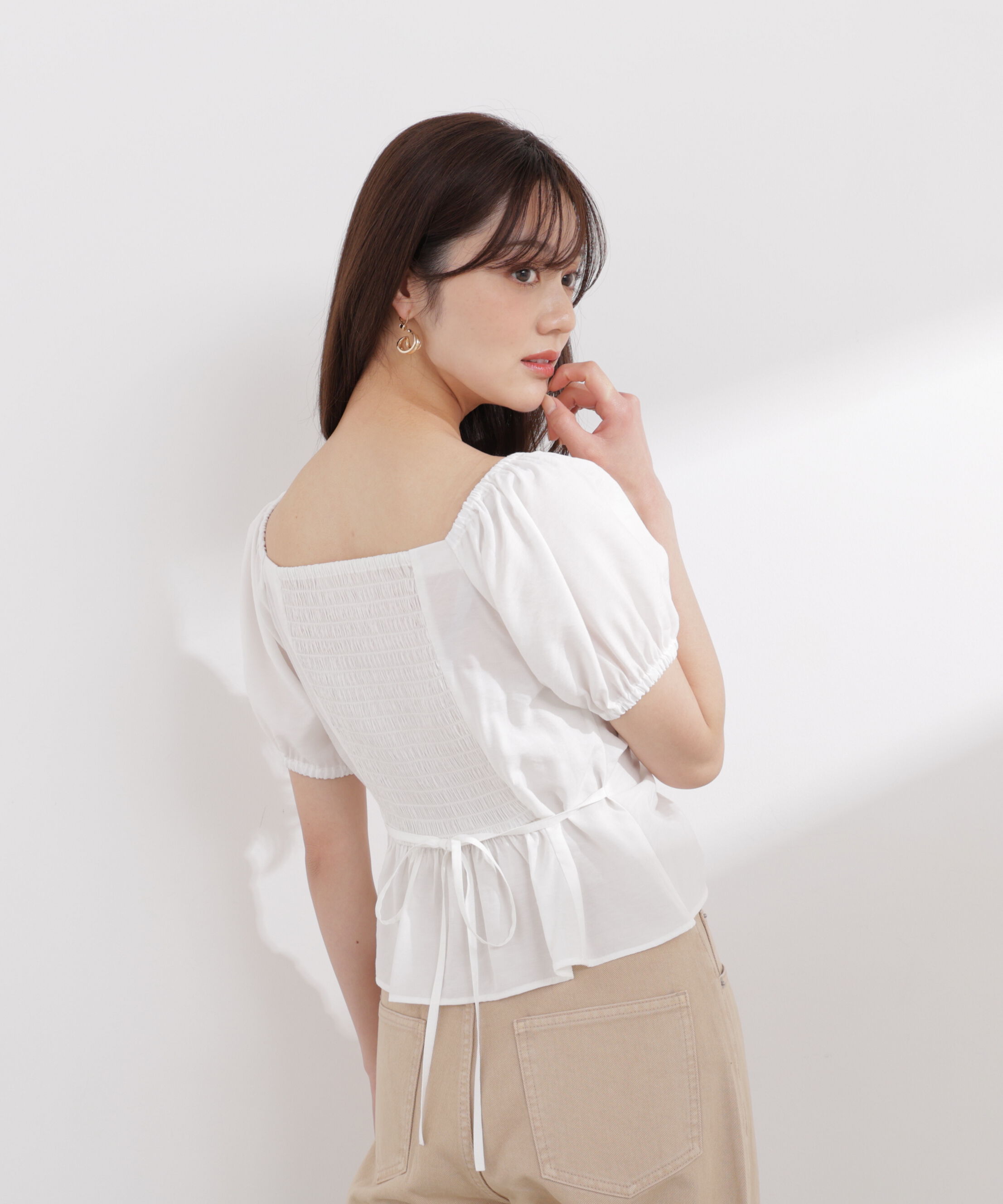 PROPORTION BODY DRESSING「〈a/mie〉パフスリーブドロストブラウス 26SS」|シャツ・ブラウス|