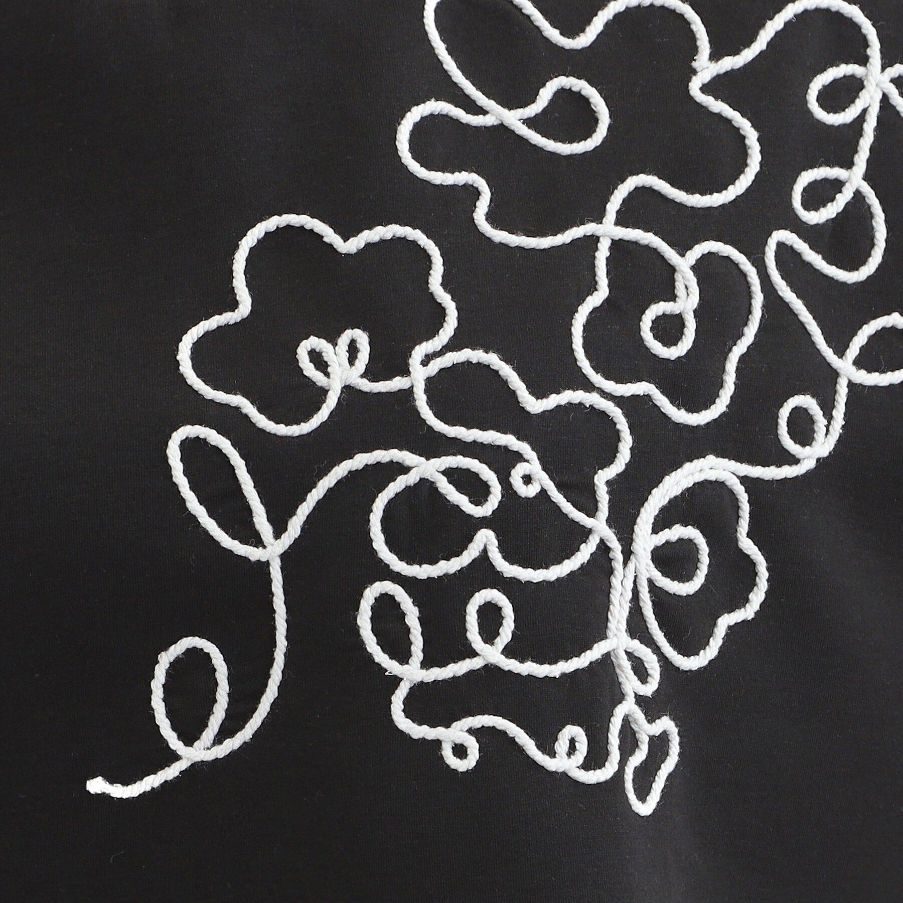 SHOO･LA･RUE「【S-LL】美しいシルエット お花ロープ刺繍ダンボールトップス」|Tシャツ・カットソー|
