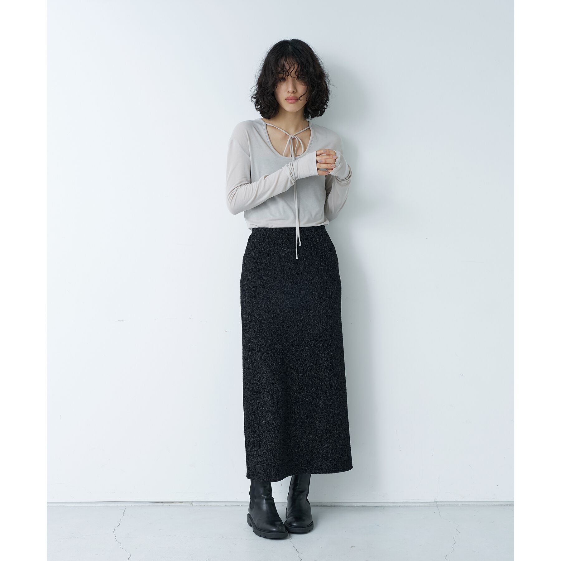 CODE A「front ribbon jersey tops」|Tシャツ・カットソー|