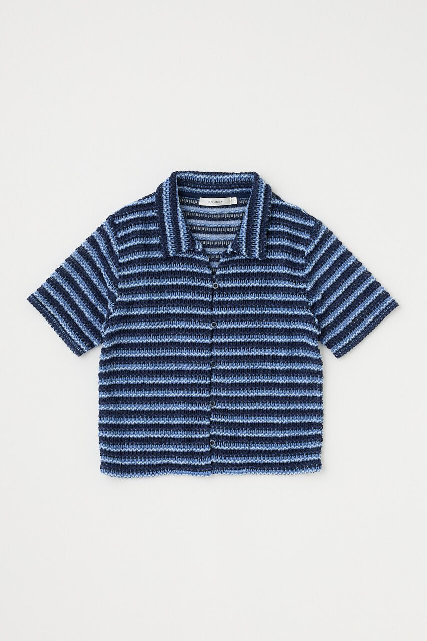 MOUSSY「MIX COLOR CROCHET シャツ」|シャツ・ブラウス|BLU