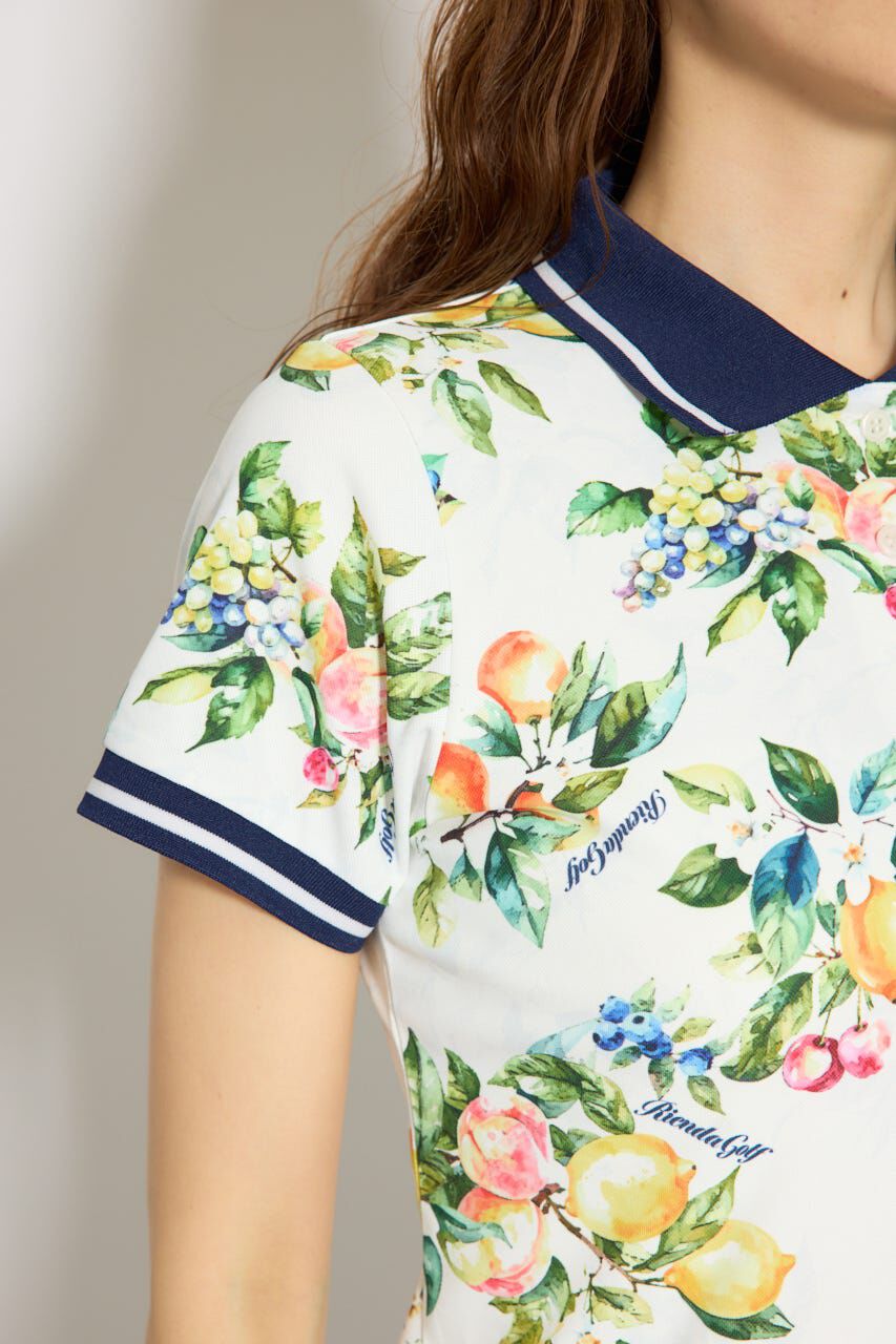 rienda「ラインコンパクトポロトップス」|Tシャツ・カットソー|