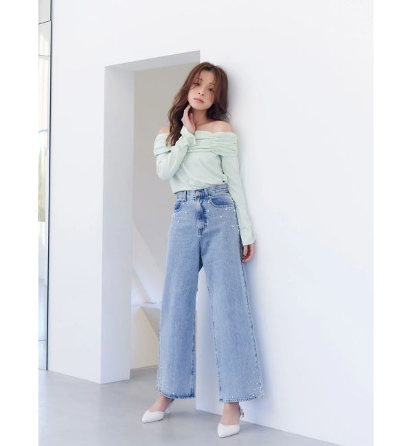 MERCURYDUO「【FILA別注】裏毛オフショルトップス」|Tシャツ・カットソー|