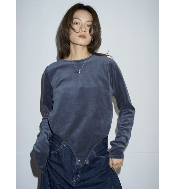 Ungrid「【Htage】バックオープンデザインロングスリーブTee」|Tシャツ・カットソー|ブルー