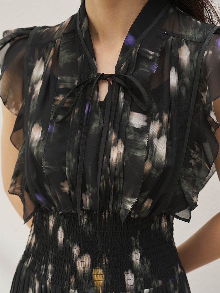 SNIDEL「【販路限定サイズあり】Sustainableフリルプリーツワンピース」|ワンピース|