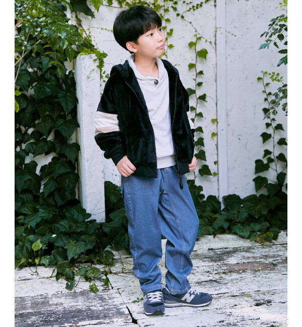 ikka kids「ファーフリース袖切り替えパーカー（110~160cm）」|その他|