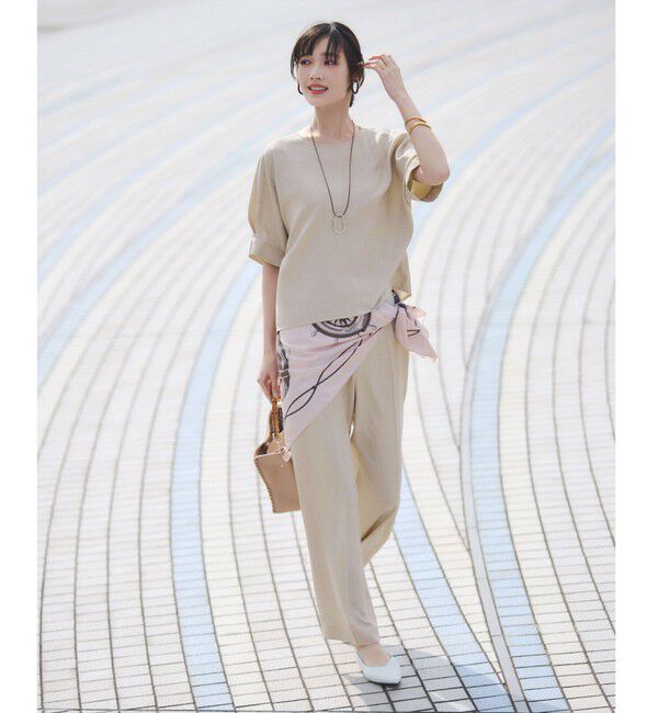 UNITED ARROWS green label relaxing「［size SHORT/TALLあり］リネンライク ストレート パンツ」|スラックス|
