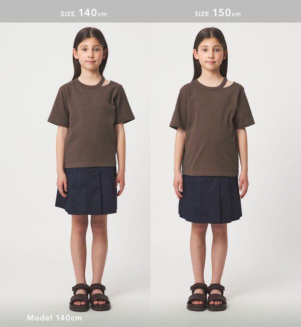 UNITED ARROWS green label relaxing「【WEB限定】ネック スリットTシャツ 100cm-160cm」|Tシャツ・カットソー|