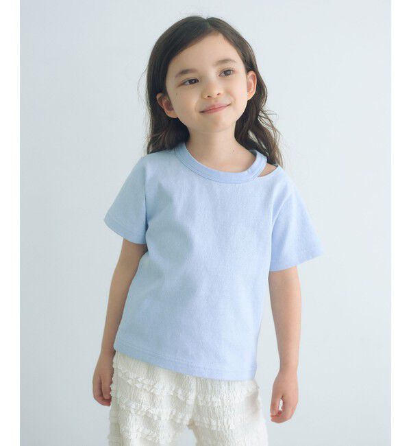 UNITED ARROWS green label relaxing「【WEB限定】ネック スリットTシャツ 100cm-160cm」|Tシャツ・カットソー|