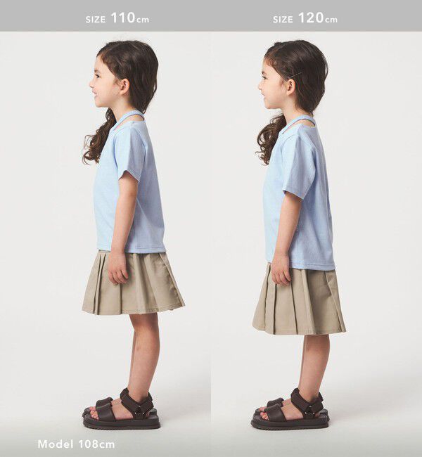 UNITED ARROWS green label relaxing「【WEB限定】ネック スリットTシャツ 100cm-160cm」|Tシャツ・カットソー|