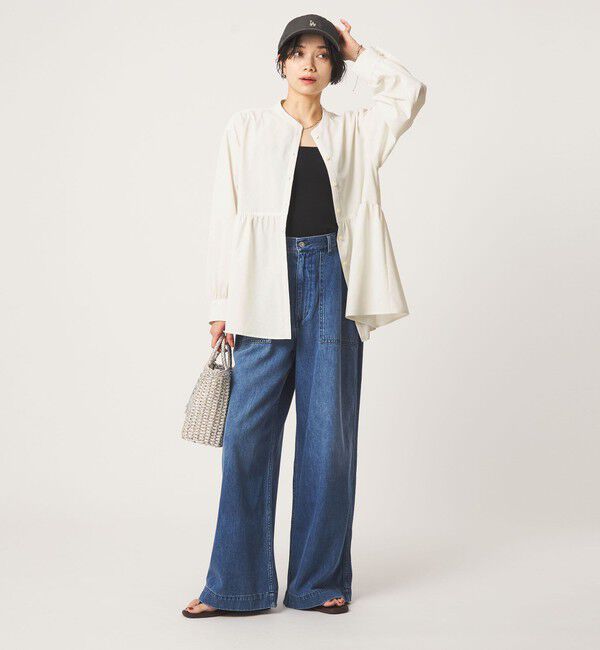 UNITED ARROWS green label relaxing「［size SHORTあり］ペプラム ブラウス マシンウォッシャブル 吸水速乾 通気性 UVカット」|シャツ・ブラウス|